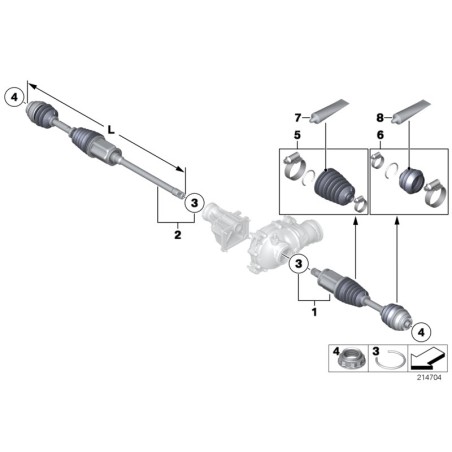 Assemblage de l'essieu avant - Pièce d'origine BMW 31607545125