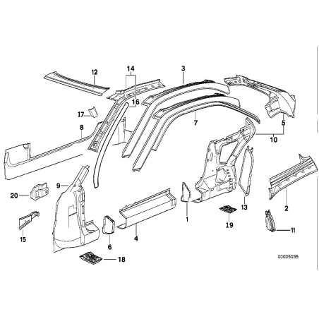 Support de plateforme de levage de cadre latéral de carrosserie avant - Pièce d'origine BMW 51718108301 Support de plateforme de levage de cadre latéral de carrosserie avant - Pièce d'origine BMW 51718108301