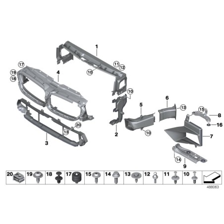 Conduit d'air inférieur avant - Pièce d'origine BMW 51748073494