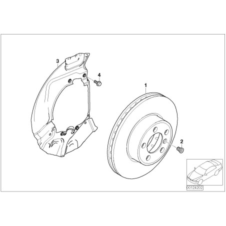 Plaque de protection arrière du disque de frein avant gauche - Pièce d'origine BMW 34116767647