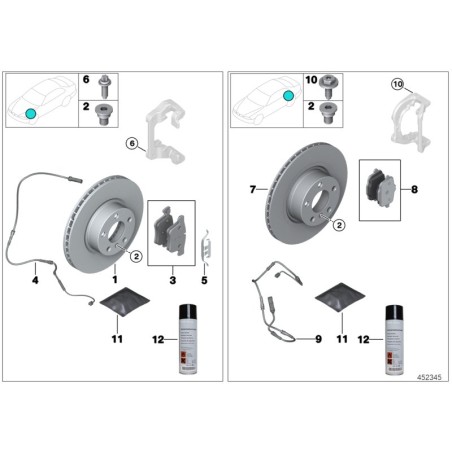 Jeu de plaquettes de frein avant - Pièce d'origine BMW 34106859182