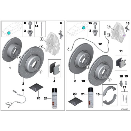 Disques de frein avant - Pièce d'origine BMW 2x34116792223
