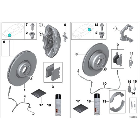 Disques de frein avant - Pièce d'origine BMW 34112284901/34112284902 Disques de frein avant - Pièce d'origine BMW 34112284901/34112284902