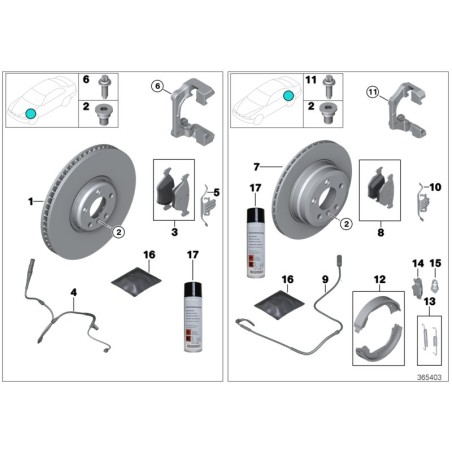 Paire de disques de frein avant (312x24) - Pièce d'origine BMW 34116792219