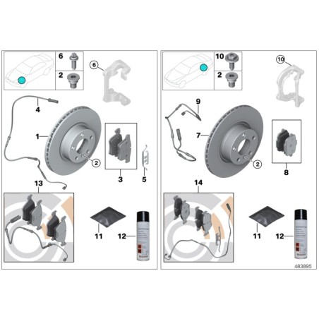 Paire de disques de frein avant (348x36) - Pièce d'origine BMW 34116785669