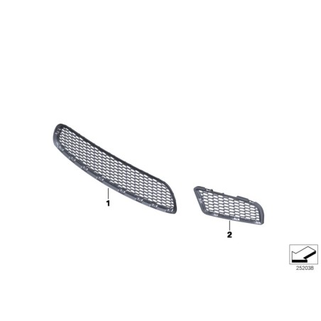 Grille de prise d'air du pare-chocs avant côté droit - Pièce d'origine BMW 51118047394 Grille de prise d'air du pare-chocs avant côté droit - Pièce d'origine BMW 51118047394