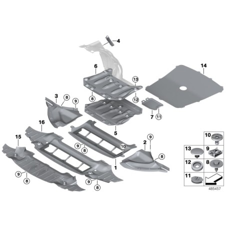 Extension de jupe de pare-chocs avant gauche N/S - Pièce d'origine BMW 51718054281 Extension de jupe de pare-chocs avant gauche N/S - Pièce d'origine BMW 51718054281