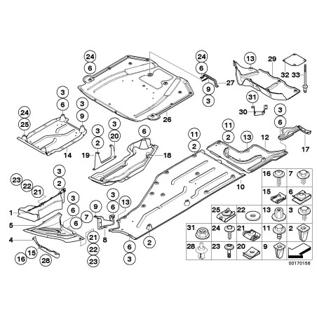 Tablier de protection inférieur du pare-chocs avant droit - Pièce d'origine BMW 51717170006 Tablier de protection inférieur du pare-chocs avant droit - Pièce d'origine BMW 51717170006