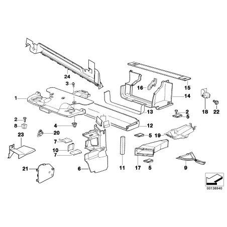 Conduit de refroidissement de frein de pare-chocs avant gauche - Pièce d'origine BMW 51711977115