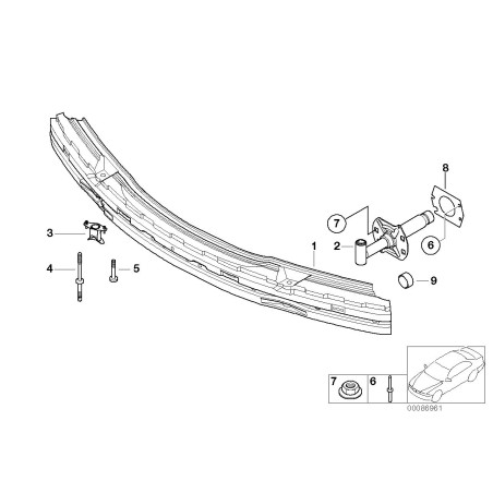 Boulon de support de pare-chocs avant - Pièce d'origine BMW 51118229318