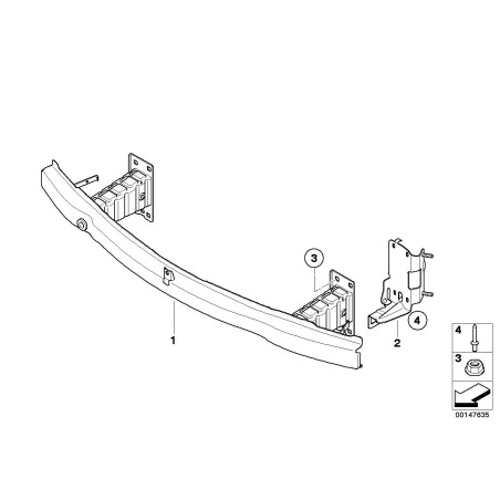 Support de pare-chocs avant - Pièce d'origine BMW 51117146646