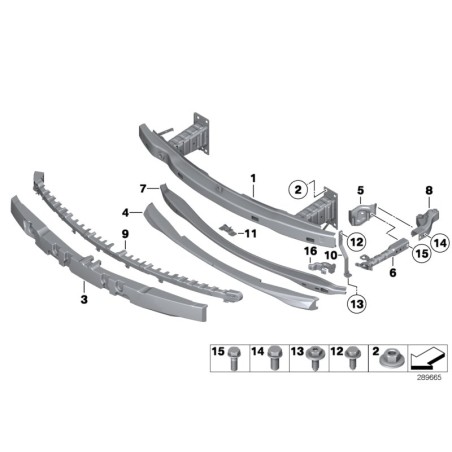 Support de pare-chocs avant - Pièce d'origine BMW 51117267672