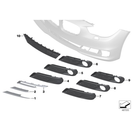 Calandre inférieure centrale pour pare-chocs avant sans ACC - Pièce d'origine BMW 51117331666 Calandre inférieure centrale pour pare-chocs avant sans ACC - Pièce d'origine BMW 51117331666