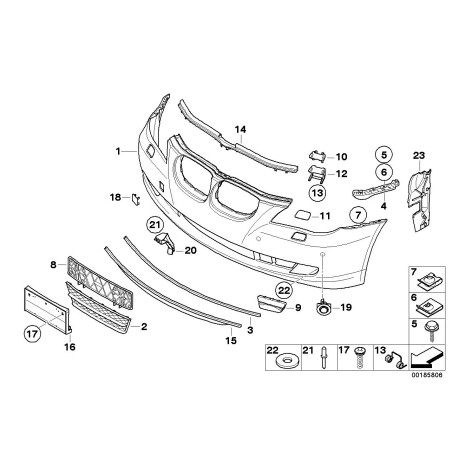 Grille centrale de pare-chocs avant - Pièce d'origine BMW 51117178115