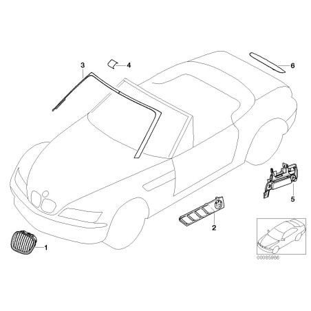 Pare-chocs avant Grille de calandre chromée Paire gauche droite - Pièce d'origine BMW 51138412950/51138412949 Pare-chocs avant Grille de calandre chromée Paire gauche droite - Pièce d'origine BMW 51138412950/51138412949