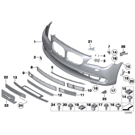 Moulure de pare-chocs avant en chrome gauche N/S - Pièce d'origine BMW 51117197291 Moulure de pare-chocs avant en chrome gauche N/S - Pièce d'origine BMW 51117197291