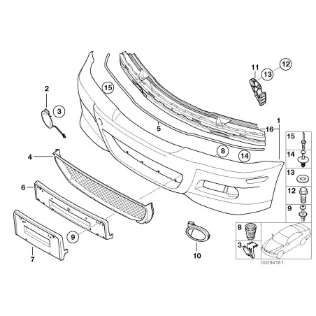 Coque de pare-chocs avant - Pièce d'origine BMW 51112695245 Coque de pare-chocs avant - Pièce d'origine BMW 51112695245