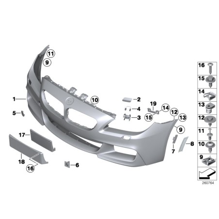 Coque de pare-chocs avant - Pièce d'origine BMW 51118068941