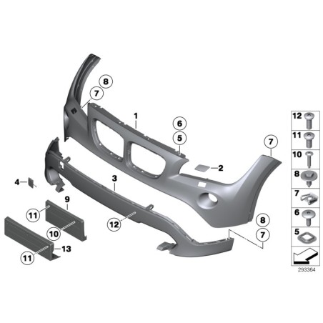 Enveloppe de pare-chocs avant apprêtée - Pièce d'origine BMW 51112993566