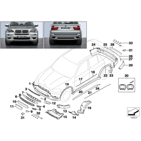 Enveloppe de pare-chocs avant apprêtée - Pièce d'origine BMW 51118037267 Enveloppe de pare-chocs avant apprêtée - Pièce d'origine BMW 51118037267