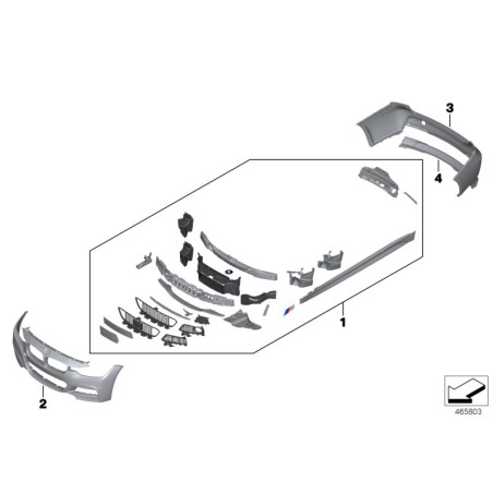 Enveloppe de pare-chocs avant apprêtée - Pièce d'origine BMW 51118067956