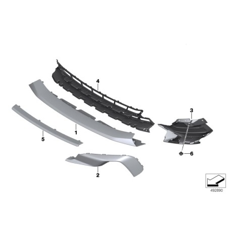 Pare-chocs avant - Barre de finition centrale - Pièce d'origine BMW 51117474415 Pare-chocs avant - Barre de finition centrale - Pièce d'origine BMW 51117474415