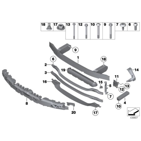 Renfort en mousse pour pare-chocs avant - Pièce d'origine BMW 51117903991