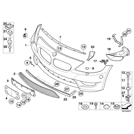 Bouclier avant - Pièce d'origine BMW 51113448817 Bouclier avant - Pièce d'origine BMW 51113448817