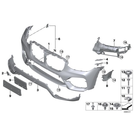 Bouclier avant - Pièce d'origine BMW 51117484781 Bouclier avant - Pièce d'origine BMW 51117484781