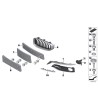 Grille de pare-chocs avant partiellement ouverte, grille gauche N/S - Pièce d'origine BMW 51117416061. Grille de pare-chocs avant partiellement ouverte, grille gauche N/S - Pièce d'origine BMW 51117416061.