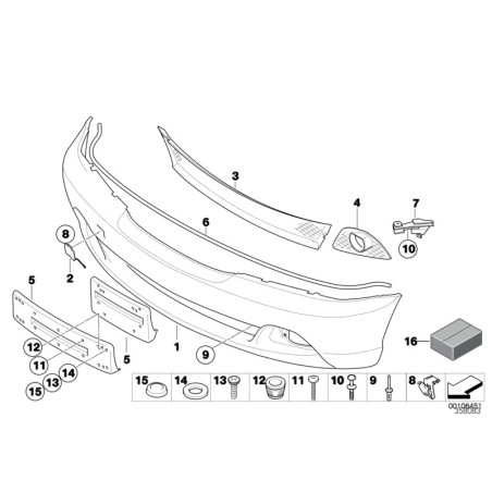 Guide de pare-chocs avant gauche - Pièce d'origine BMW 51117065475 Guide de pare-chocs avant gauche - Pièce d'origine BMW 51117065475