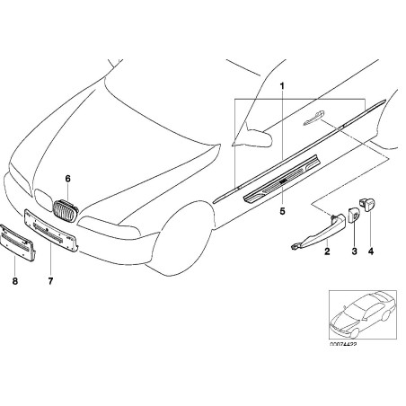 Ensemble de grilles de rein chromées pour pare-chocs avant - Pièce d'origine BMW 51138208686/51138208685 Ensemble de grilles de rein chromées pour pare-chocs avant - Pièce d'origine BMW 51138208686/51138208685
