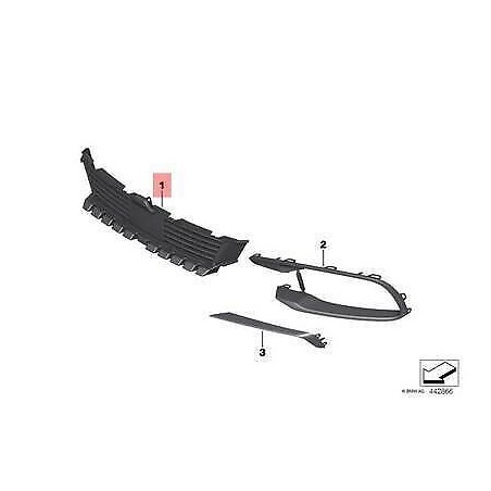 Grille de pare-chocs avant inférieur - Pièce d'origine BMW 51117304058 Grille de pare-chocs avant inférieur - Pièce d'origine BMW 51117304058