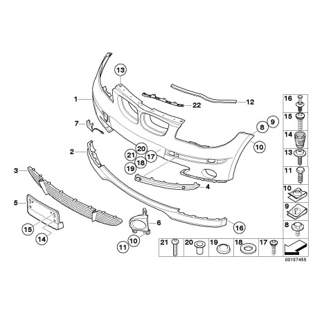 Grille inférieure de pare-chocs avant - Pièce d'origine BMW 51117118161 Grille inférieure de pare-chocs avant - Pièce d'origine BMW 51117118161