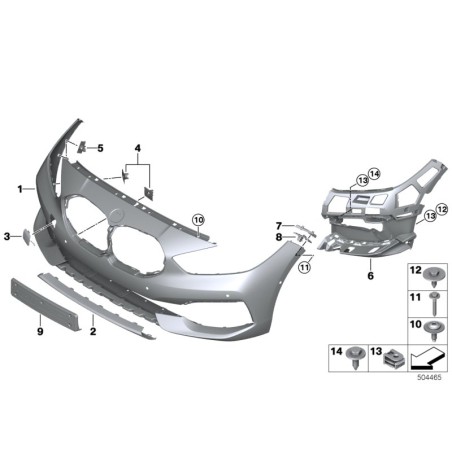 Bande de protection inférieure de pare-chocs avant - Pièce d'origine BMW 51117475986 Bande de protection inférieure de pare-chocs avant - Pièce d'origine BMW 51117475986