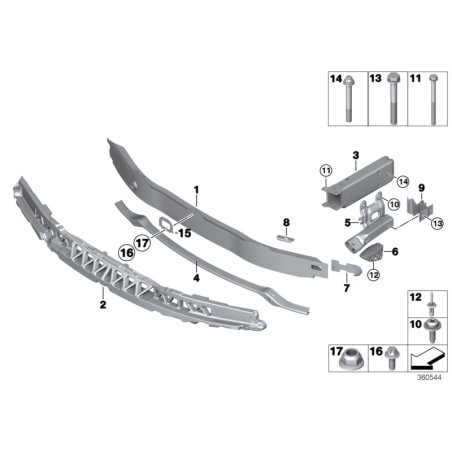 Support inférieur de pare-chocs avant - Pièce d'origine BMW 51118056967
