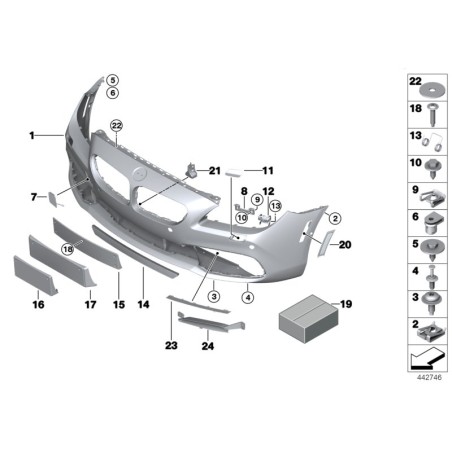 Support de plaque d'immatriculation avant - Pièce d'origine BMW 51137224771