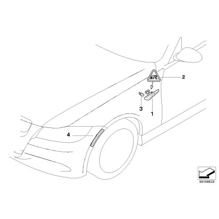 Réflecteur de pare-chocs avant gauche - Pièce d'origine BMW 63147205397 Réflecteur de pare-chocs avant gauche - Pièce d'origine BMW 63147205397