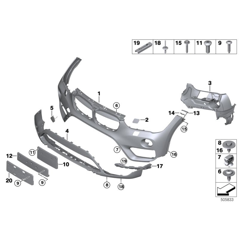 Renfort de pare-chocs avant droit - Pièce d'origine BMW 51117410010 Renfort de pare-chocs avant droit - Pièce d'origine BMW 51117410010