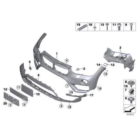 Renforts de pare-chocs avant Paire Set N/S + O/S - Pièce d'origine BMW 51117410009/51117410010 Renforts de pare-chocs avant Paire Set N/S + O/S - Pièce d'origine BMW 51117410009/51117410010
