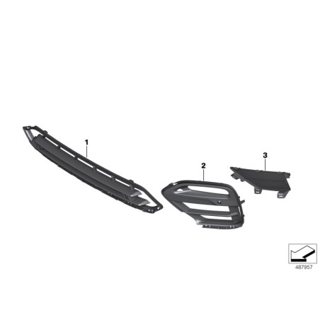 Grille latérale de pare-chocs avant ouverte avec PDC - Ensemble de paires - Pièce d'origine BMW 51117463828/51117463827 Grille latérale de pare-chocs avant ouverte avec PDC - Ensemble de paires - Pièce d'origine BMW 51117463828/51117463827