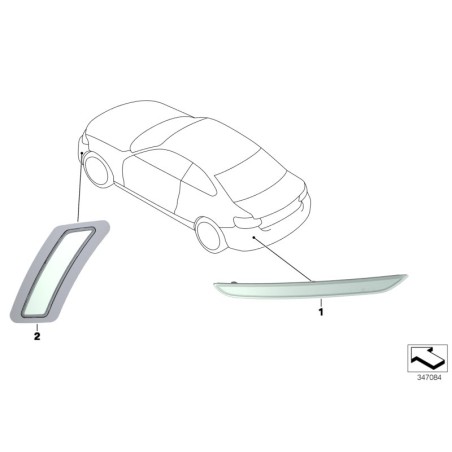 Réflecteur latéral de pare-chocs avant droit USA - Pièce d'origine BMW 63147848452 Réflecteur latéral de pare-chocs avant droit USA - Pièce d'origine BMW 63147848452