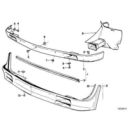 Spoiler de pare-chocs avant - Pièce d'origine BMW 51711911983 Spoiler de pare-chocs avant - Pièce d'origine BMW 51711911983