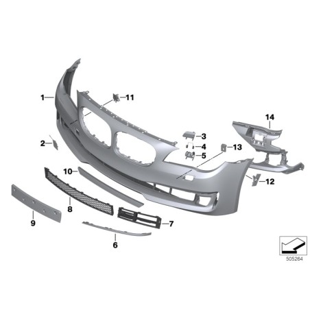 Cache de crochet de remorquage avant - Pièce d'origine BMW 51117335048