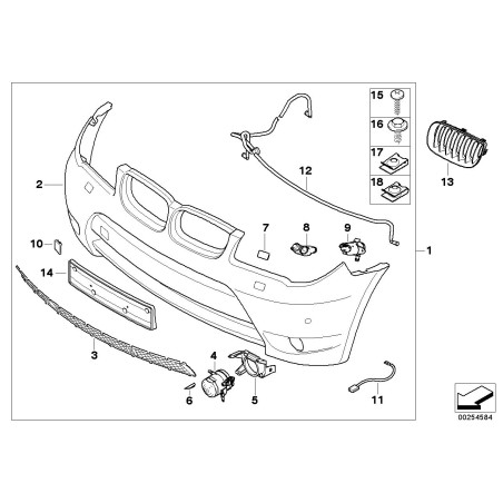 Cache de crochet de remorquage avant - Pièce d'origine BMW 51117111787