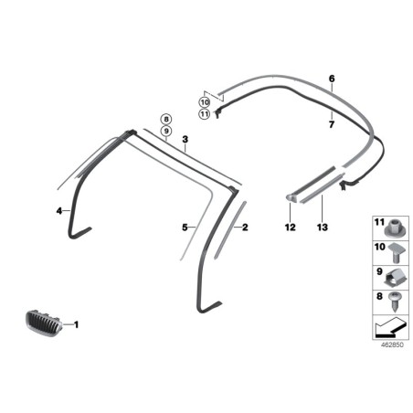 Paire de grilles de calandre supérieure avant - Pièce d'origine BMW 51137295524/51137295523