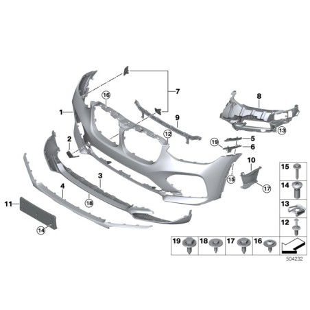 Pare-chocs avant X-line Moulure inférieure - Pièce d'origine BMW 51117467694 Pare-chocs avant X-line Moulure inférieure - Pièce d'origine BMW 51117467694