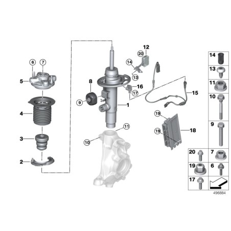 Butée de suspension avant - Pièce d'origine BMW 31336857729