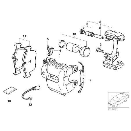Support d'étrier avant - Pièce d'origine BMW 34106765880 Support d'étrier avant - Pièce d'origine BMW 34106765880