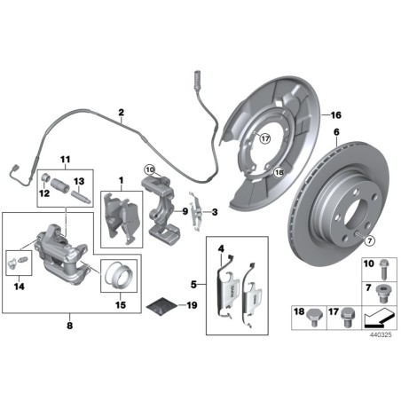 Kit de réparation d'étrier avant - Pièce d'origine BMW 34116763995